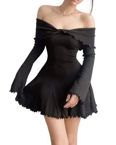 Vera Dolini Mini Dress In Black