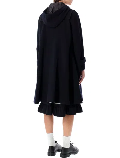 Comme Des Garçons Wool Duffle Coat With Hood And Pockets In Multi