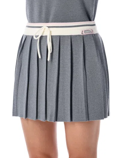 Casablanca Pleated Mini Skirt Silver Merino