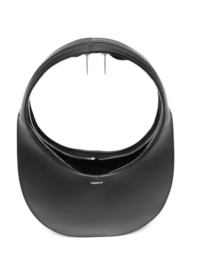 Coperni Rounded Medium Shoulder Bag In Smooth Calfskin Leather In Black