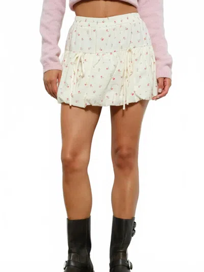 Blue Blush Floral Bubble Skirt In Multi In White