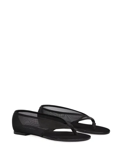 Courrèges Wrapped Mesh Thongs In Black