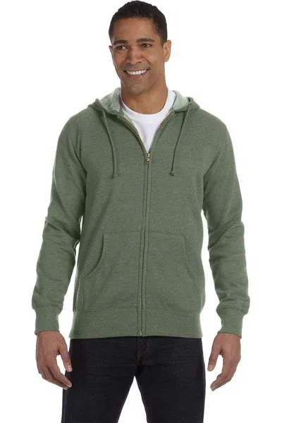 Econscious Heathered Full-zip Hooded Sweatshirt In Green
