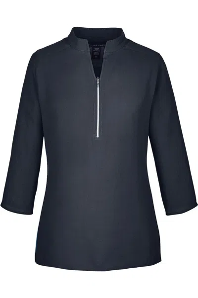Devon & Jones Women's Perfect Fit Three-quarter Sleeve Crepe Tunic In Black