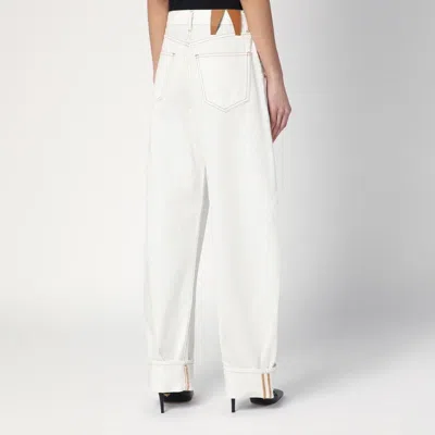Darkpark Khris White Balloon Jeans In Multi