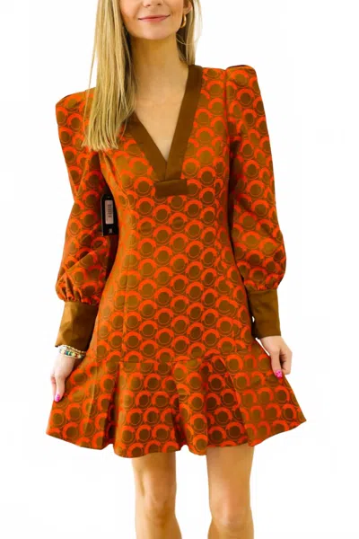 Emily Mccarthy Jenny Long Sleeve Mini Dress In Tangerine In Orange