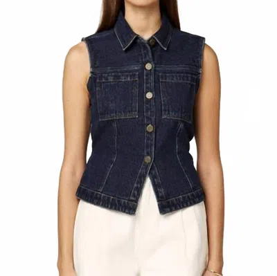 Cleobella Franka Denim Vest In Dark Denim In Blue