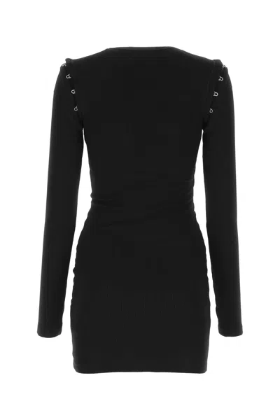 Dion Lee Black Stretch Cotton Mini Dress In Black