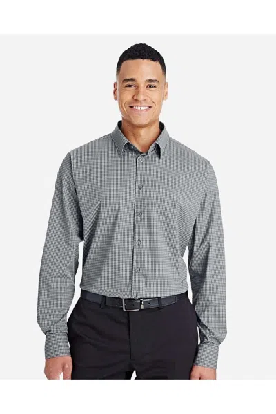Devon & Jones Crownlux Performance Tonal Mini Check Woven Dress Shirt In Gray