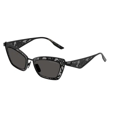 Dolce & Gabbana Cat-eye-sonnenbrille Mit Blumen In Black