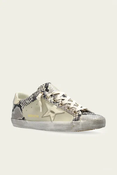 Golden Goose Super-star Grey Python Leather Sneaker In Multi