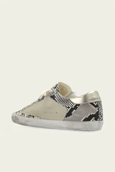 Golden Goose Super-star Grey Python Leather Sneaker In Multi