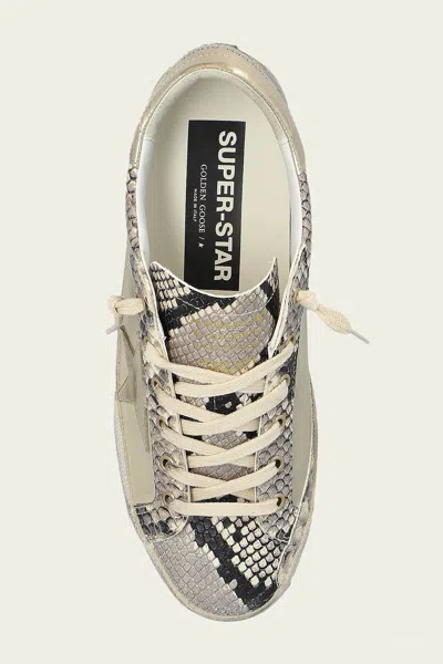 Golden Goose Super-star Grey Python Leather Sneaker In Multi