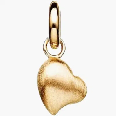 Story Jewellery Matte Smooth Heart Dangle Charm In Gold In Gold