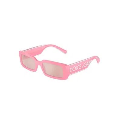 Dolce & Gabbana Dg6187 Rectangle-frame Injected Sunglasses In Pink