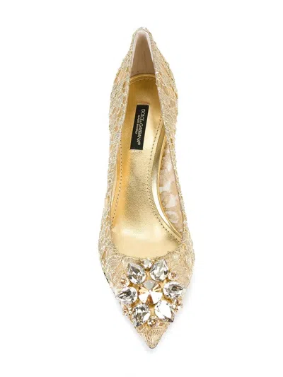 Dolce & Gabbana Rainbow Lace 60mm Brooch-detail Pumps In Neutral
