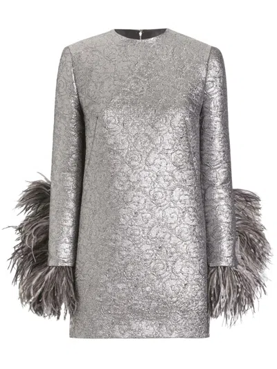Dolce & Gabbana Short Silver ml Dress In Metallic