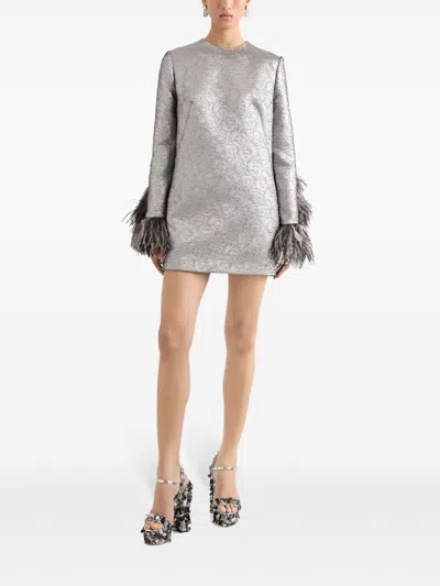 Dolce & Gabbana Short Silver ml Dress In Metallic