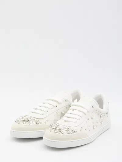 Dolce & Gabbana Sneakers Embellished With Rhinestones In White