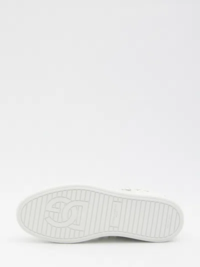 Dolce & Gabbana Sneakers Embellished With Rhinestones In White