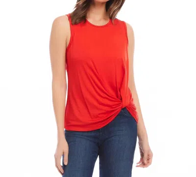 Karen Kane Sleeveless Pick-up Top In Orange In Red
