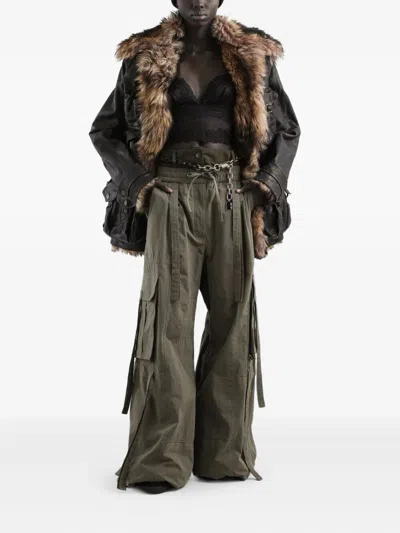Dolce & Gabbana Cargo Trousers With Drawstring And Pockets In Green