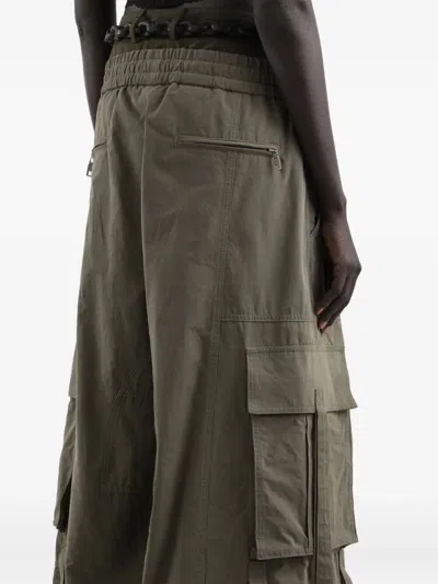 Dolce & Gabbana Cargo Trousers With Drawstring And Pockets In Green