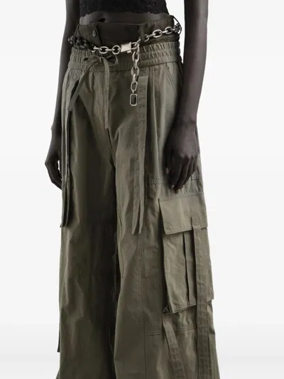 Dolce & Gabbana Cargo Trousers With Drawstring And Pockets In Green