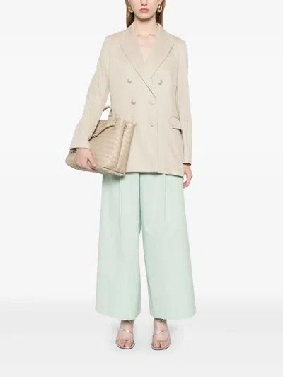 Circolo 1901 Linen And Cotton Double-breasted Jacket In Neutral