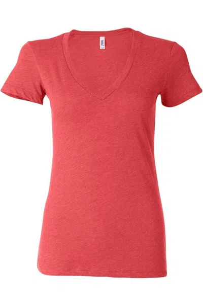 Bella+canvas Womens Triblend Deep V-neck Tee In Animal Print