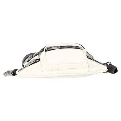 Alexander Wang Mini Attica Belt Bag In White Leather In White