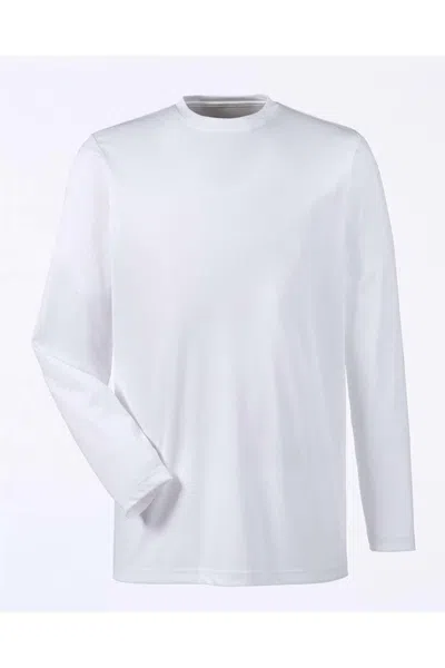 Ultraclub Cool & Dry Sport Performance Long Sleeve T-shirt In White