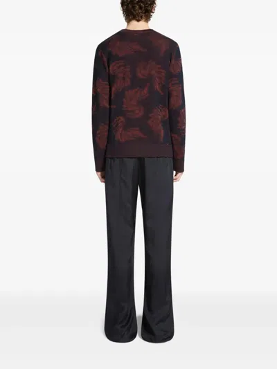 Dries Van Noten Long-sleeved Sweater In Brown
