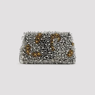 Dries Van Noten Small Embroidered Envelope Clutch Women In Silver