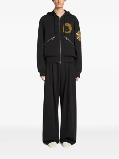 Dries Van Noten Sweatshirt With Embroidery In Animal Print