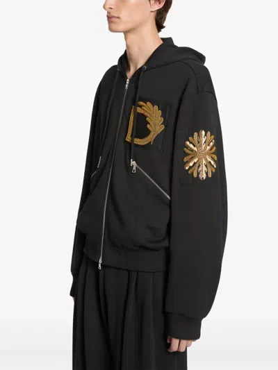 Dries Van Noten Sweatshirt With Embroidery In Animal Print