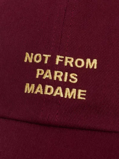 Drôle De Monsieur Cotton Slogan Baseball Cap In Red