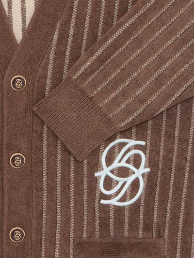 Drôle De Monsieur Le Cardigan Monogramme In Brown