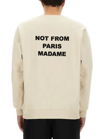Drôle De Monsieur Statement Slogan Sweatshirt Crafted In White
