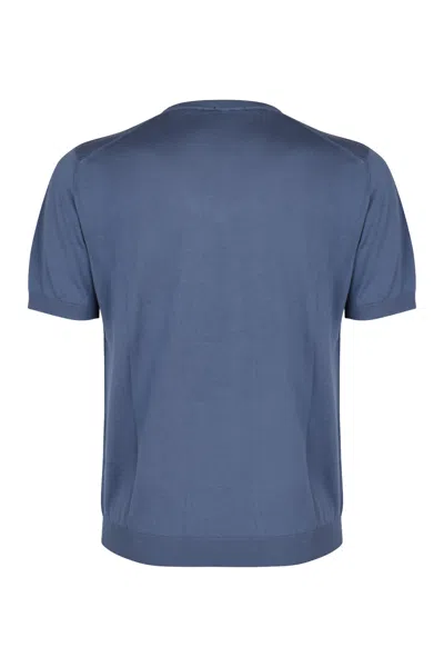 Drumohr Short Sleeve Sweater In Blue