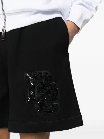 Dsquared2 D2 Appliqué Track Shorts In Black