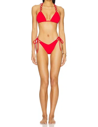 Saudade Swim Cherry Bikini Set In Red In Red