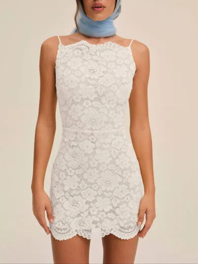 For Love & Lemons Lakeside Mini Dress In White In White