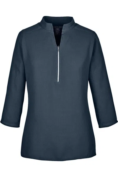 Devon & Jones Women's Perfect Fit Three-quarter Sleeve Crepe Tunic In Blue