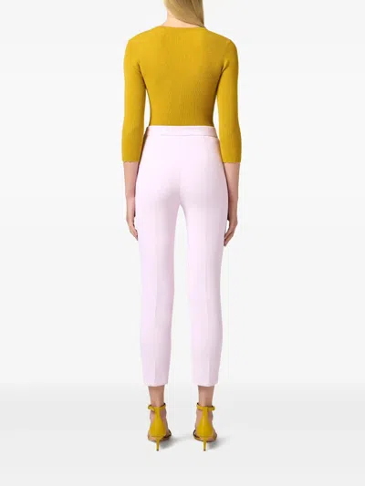 Elisabetta Franchi Pink Pants With Mustard Details In Pink