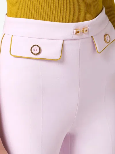 Elisabetta Franchi Pink Pants With Mustard Details In Pink