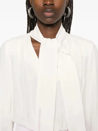Elisabetta Franchi White Pink Chest Overall In Multi