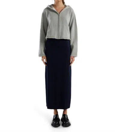 Les Tien Max Side Slit Maxi Skirt In Navy In Blue