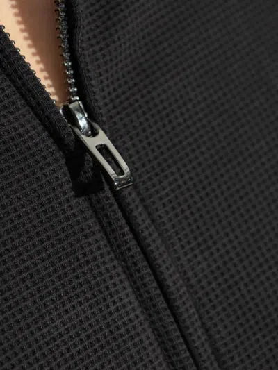 Emporio Armani Cotton Zipped Sweatshirt In Black