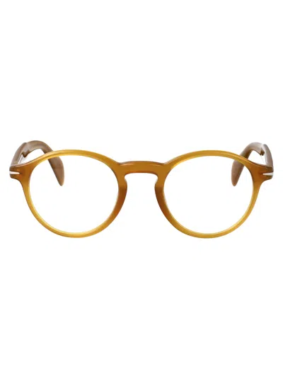 David Beckham Yellow Acetate Glasses In Brown